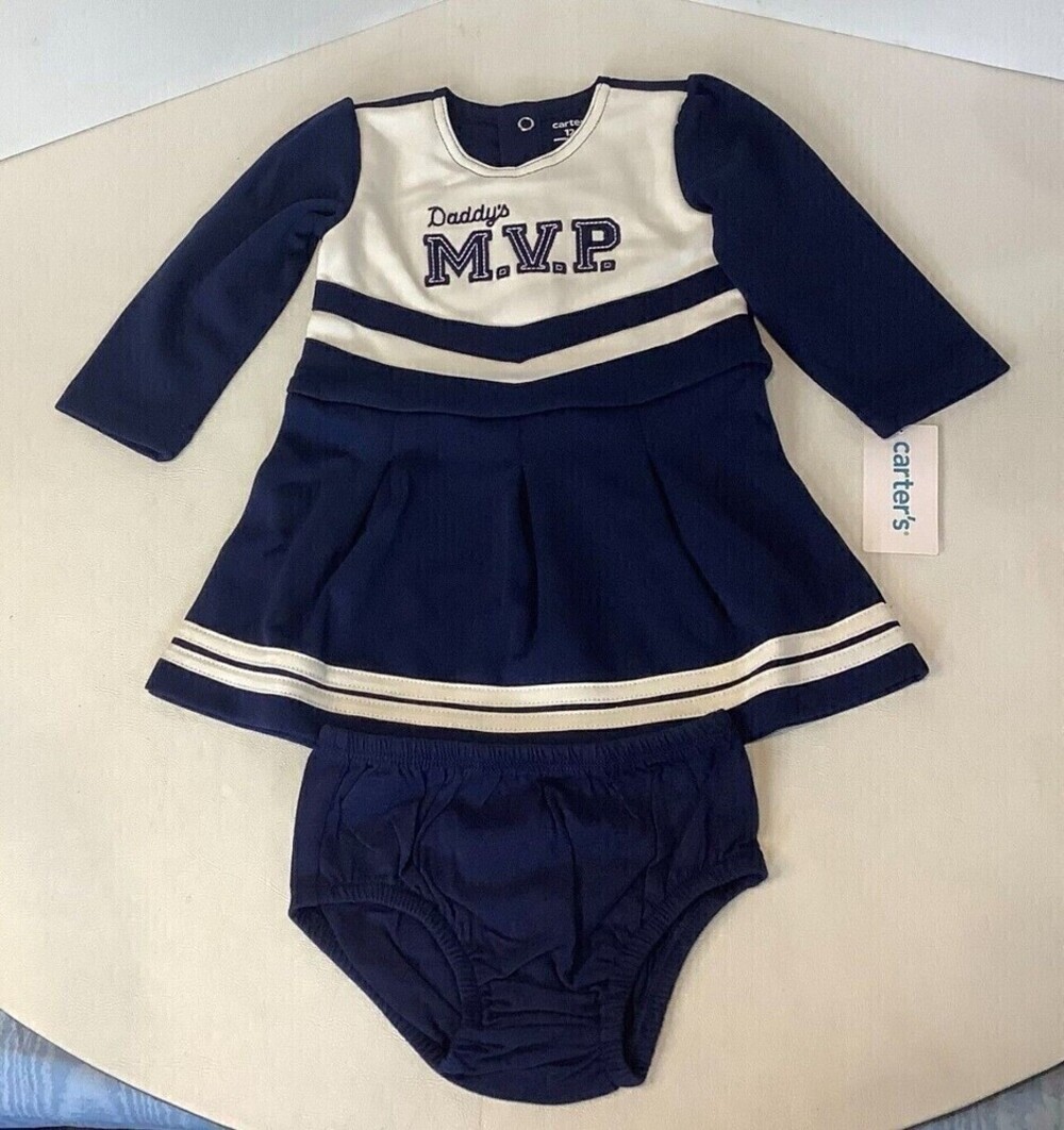 Carter's Girls Daddy's MVP Cheerleader Dress Outfit Halloween Costume 12 Months